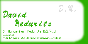 david medurits business card